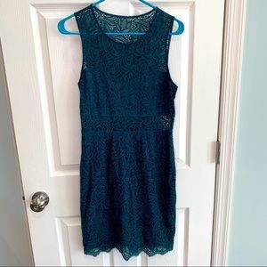 Express teal lace bodycon style dress‎ size medium
